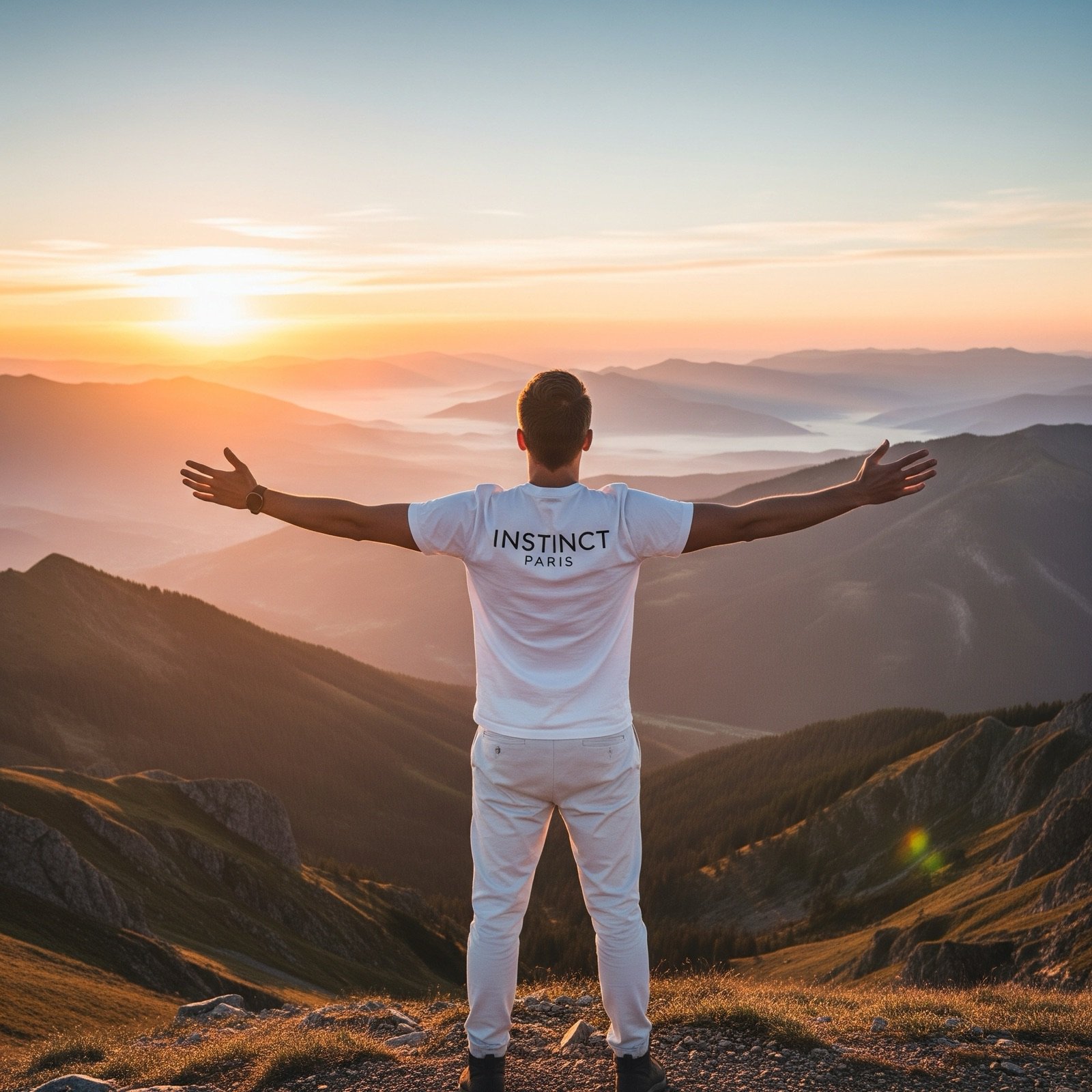 T-shirt blanc INSTINCT PARIS dans un univers quotidien