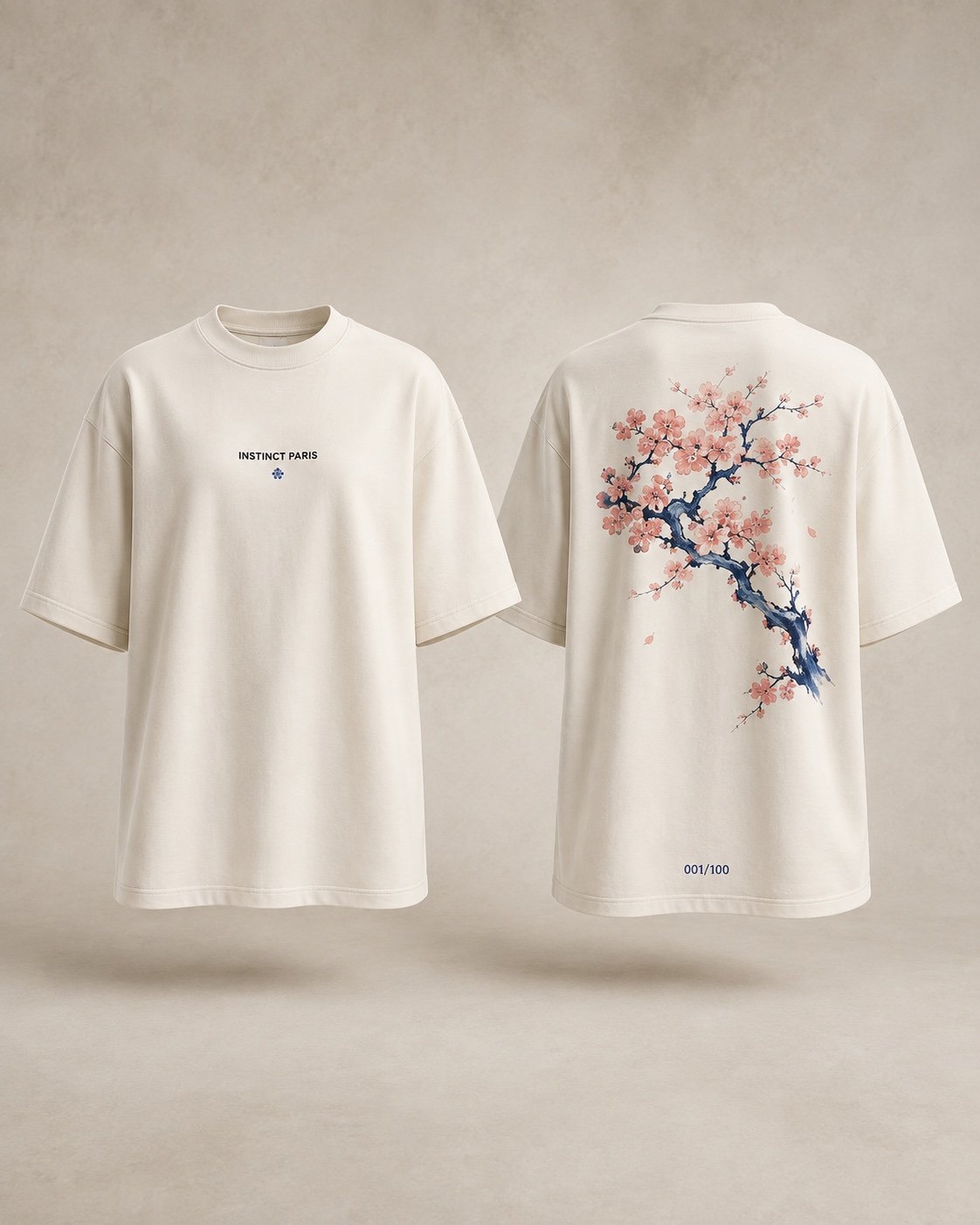 T-shirt Sakura Écru INSTINCT PARIS